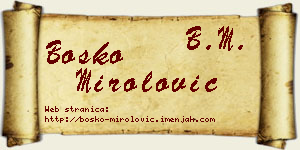 Boško Mirolović vizit kartica